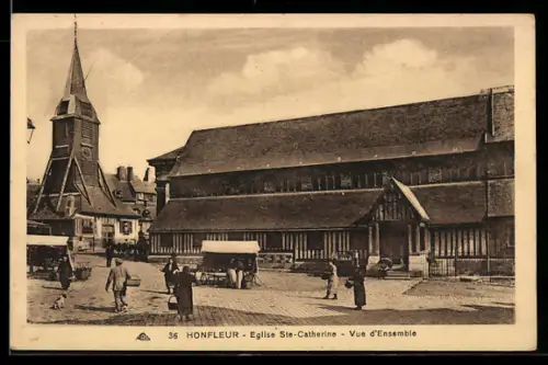 AK Honfleur, Eglise Sainte Catherine, Vue d`Ensemble