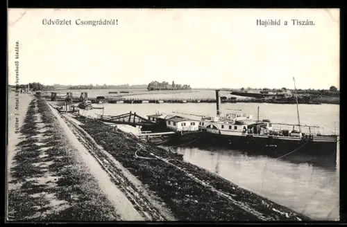 AK Csongrád, Hajóhid a Tiszán