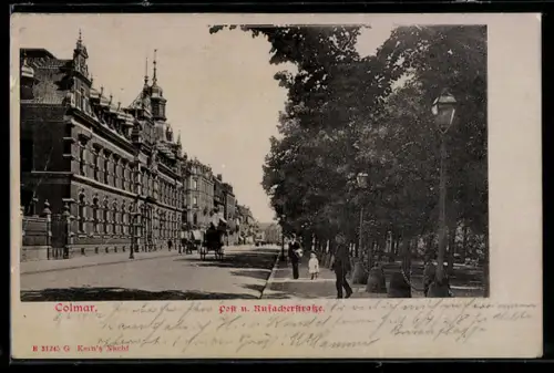 AK Colmar, Post u. Rusacherstrasse