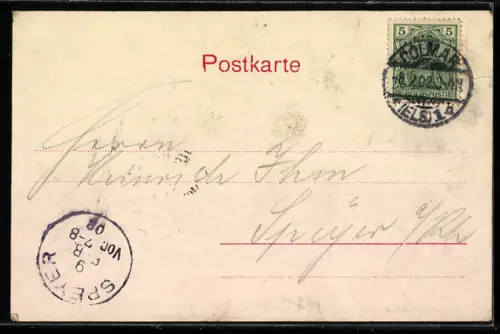AK Colmar, Post u. Rusacherstrasse