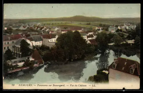 AK Nemours, Panorama sur Beauregard, Vue du Château