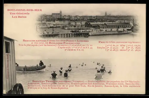 AK Boulogne-sur-Mer, Vue Générale, Les Bains