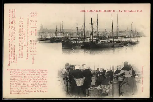 AK Boulogne-sur-Mer, Le Bassin à flot