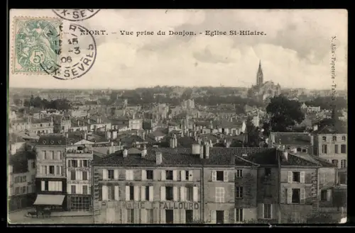 AK Niort, Vue prise du Donjon, Eglise St-Hilaire