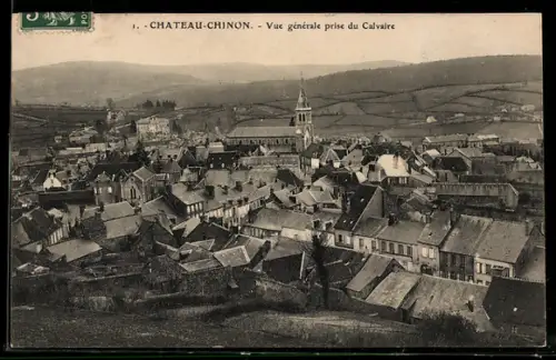 AK Chateau-Chinon, Vue générale prise du Calvaire