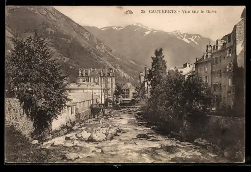 AK Cauterets, Vue sur le Gave