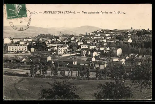 AK Amplepuis /Rhône, Vue générale, prise de la Gare