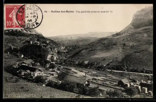 AK Salins-les-Bains, Vue générale prise en aval