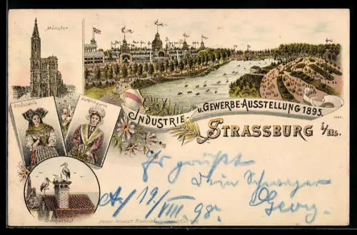 Lithographie Strassburg, Industrie- & Gewerbe-Ausstellung, Münster