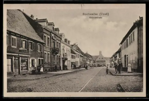 AK Bischweiler /Elsass, Partie in der Krämerstrasse