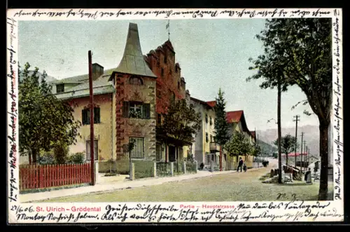 AK St. Ulrich /Grödental, Partie in der Hauptstrasse