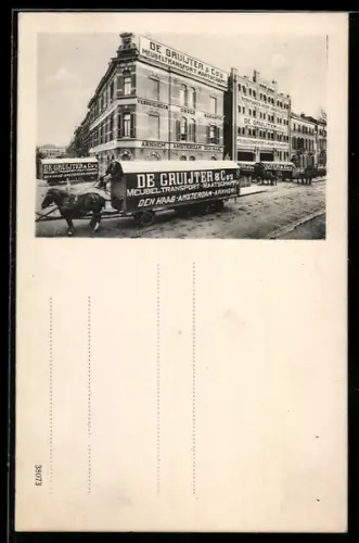 AK Den Haag, Reklame für De Gruijter & Co.`s Meubeltransport-Maatschappij