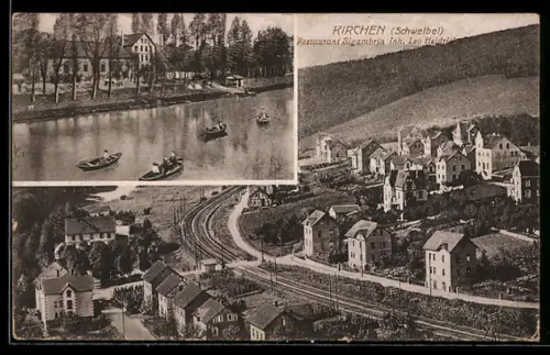 AK Kirchen /Schwelbel, Restaurant Sigambria, Teilansicht mit Strassenpartie