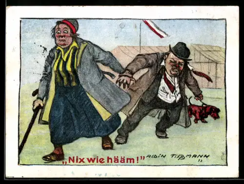 AK Bad Dürkheim, Derkemer Worschtmarkt, Mann mit Dackel