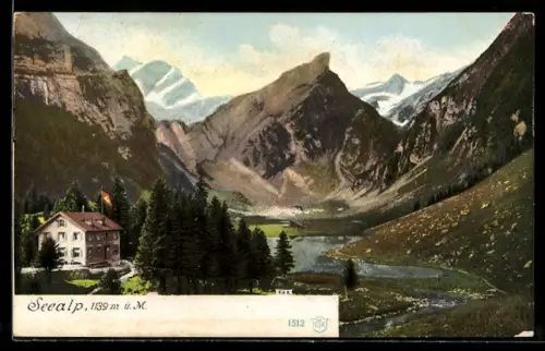 AK Seealpsee, Ortspartie mit Hotel