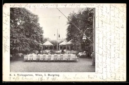 AK Wien, Cafe im K. k. Volksgarten, Burgring