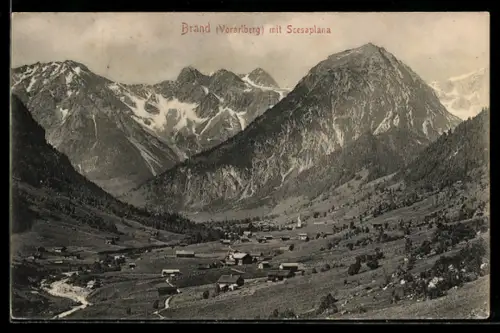 AK Brand /Vorarlberg, Ortsansicht mit Scesaplana