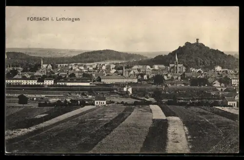 AK Forbach, Blick aus der Ferne auf den Ort