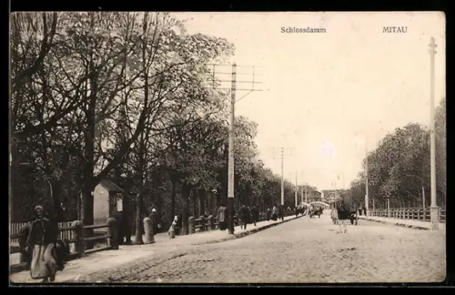 AK Mitau, Sicht über den Schlossdamm