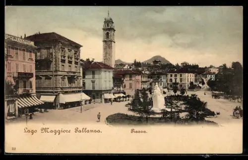 AK Pallanza, Piazza um 1900