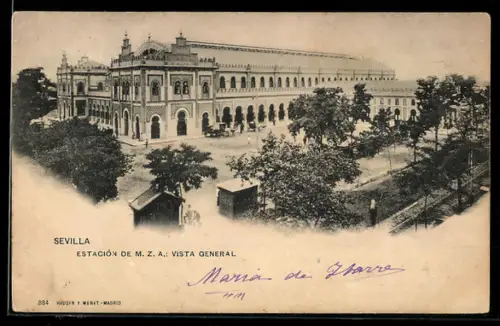AK Sevilla, Estación de MZA, Vista General, Bahnhof