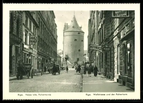 AK Riga, Wallstrasse und der Pulverturm, Kraftfahrzeuge
