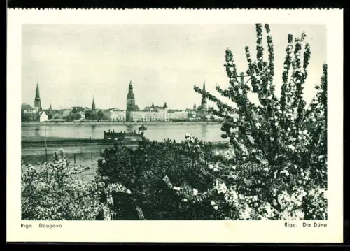 AK Riga, Daugava, Blick über die Düna