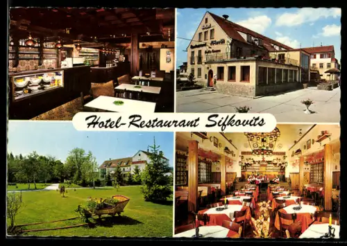 AK Rust am See, Hotel-Restaurant Franz Siskovits, Aussenansicht, Gartenseite, im Speiseraum