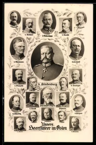AK Von Hindenburg mit seinen Heerführern