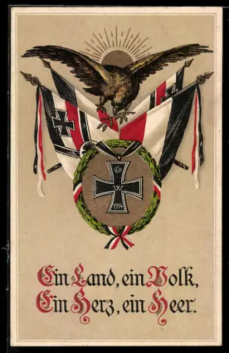 AK Ein Land, ein Volk,..., Eisernes Kreuz