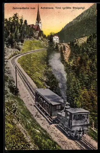 AK Zahnradbahn bei der Auffahrt zum Achensee