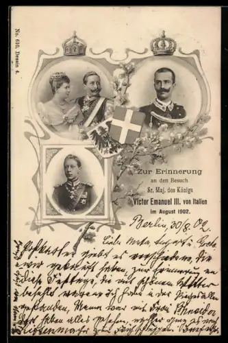 AK Besuch von König Victor Emanuel III. von Italien 1902