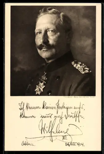 AK Brustbild des Kaisers Wilhelm II. in Uniform