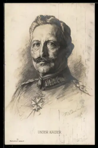 Künstler-AK Unser Kaiser, Kopfportrait