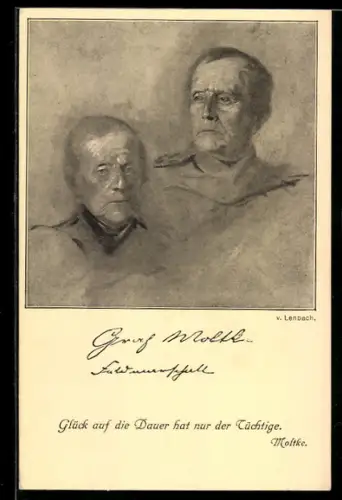 Künstler-AK, Feldmarschall Graf Moltke, Reichseinigungskriege