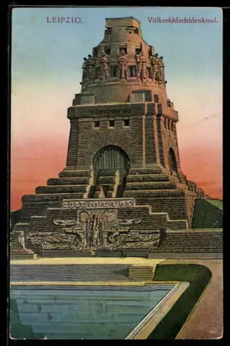 AK Leipzig, Völkerschlachtdenkmal, Vorderansicht