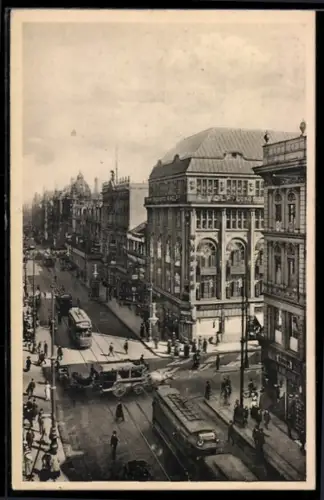 AK Berlin, Friedrichstrasse mit Strassenbahn
