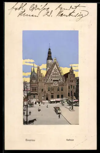 AK Breslau, Blick auf das Rathaus