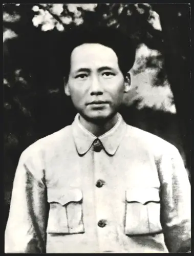Fotografie Ehemaliger Staatspräsident der Volksrepublik China Mao Tse-Tung in Juichin im Jahr 1931, Grossformat 19 x 26cm