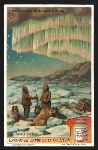 6 Sammelbilder Liebig, Serie Nr. 1168: Merveilles Lumineuses, Comete de Donati, Nebuleuse dans les Chiens