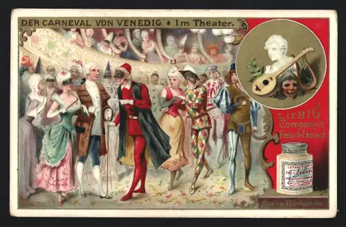 Sammelbild Liebig, Der Carneval von Venedig, Im Theater