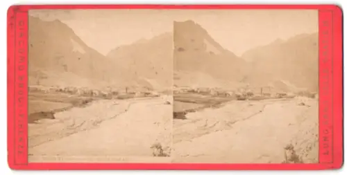 Stereo-Fotografie Giacomo Brogi, Firenze, Ansicht Modane, Montagna del Traforo delle Alpi