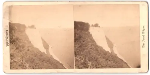 Stereo-Fotografie unbekannter Fotograf, Ansicht Königstuhl /Rügen, Blick auf die Kreideküste