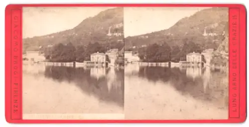 Stereo-Fotografie Giacomo Brogi, Firenze, Ansicht Cernobbio, Villa d`Este
