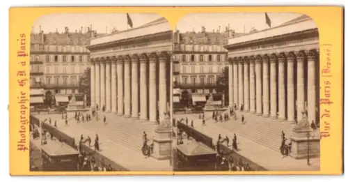 Stereo-Fotografie Photographie H. J., Paris, Ansicht Paris, Palais de la Bourse