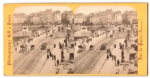 Stereo-Fotografie Photographie H. J., Paris, Ansicht Paris, Le Pont-Neuf, vu du quai des Grands Augustins