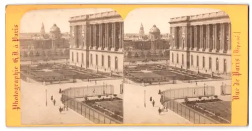 Stereo-Fotografie Photographie H. J., Paris, Ansicht Paris, Le Louvre et l`Institut