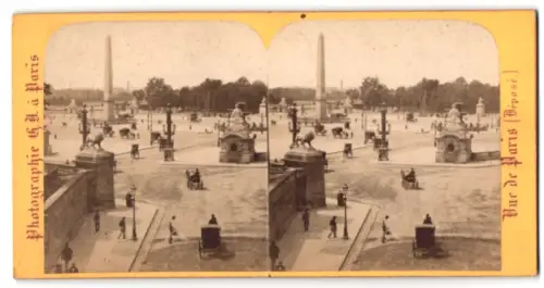 Stereo-Fotografie Photographie H. J., Paris, Ansicht Paris, Place de la Concorde