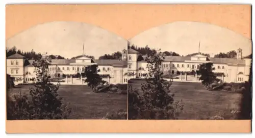 Stereo-Fotografie E. Pflanz, Marienbad, Ansicht Marienbad, Blick auf die Kuranlagen