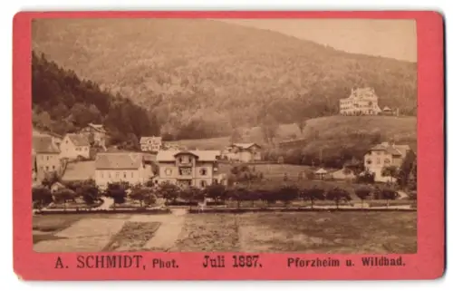 Fotografie A. Schmidt, Pforzheim, Ansicht Pforzheim, Ortsansicht im Juli 1887